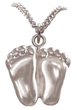 Precious Feet, Silver Plated Pro-Life Jewelry, Necklace