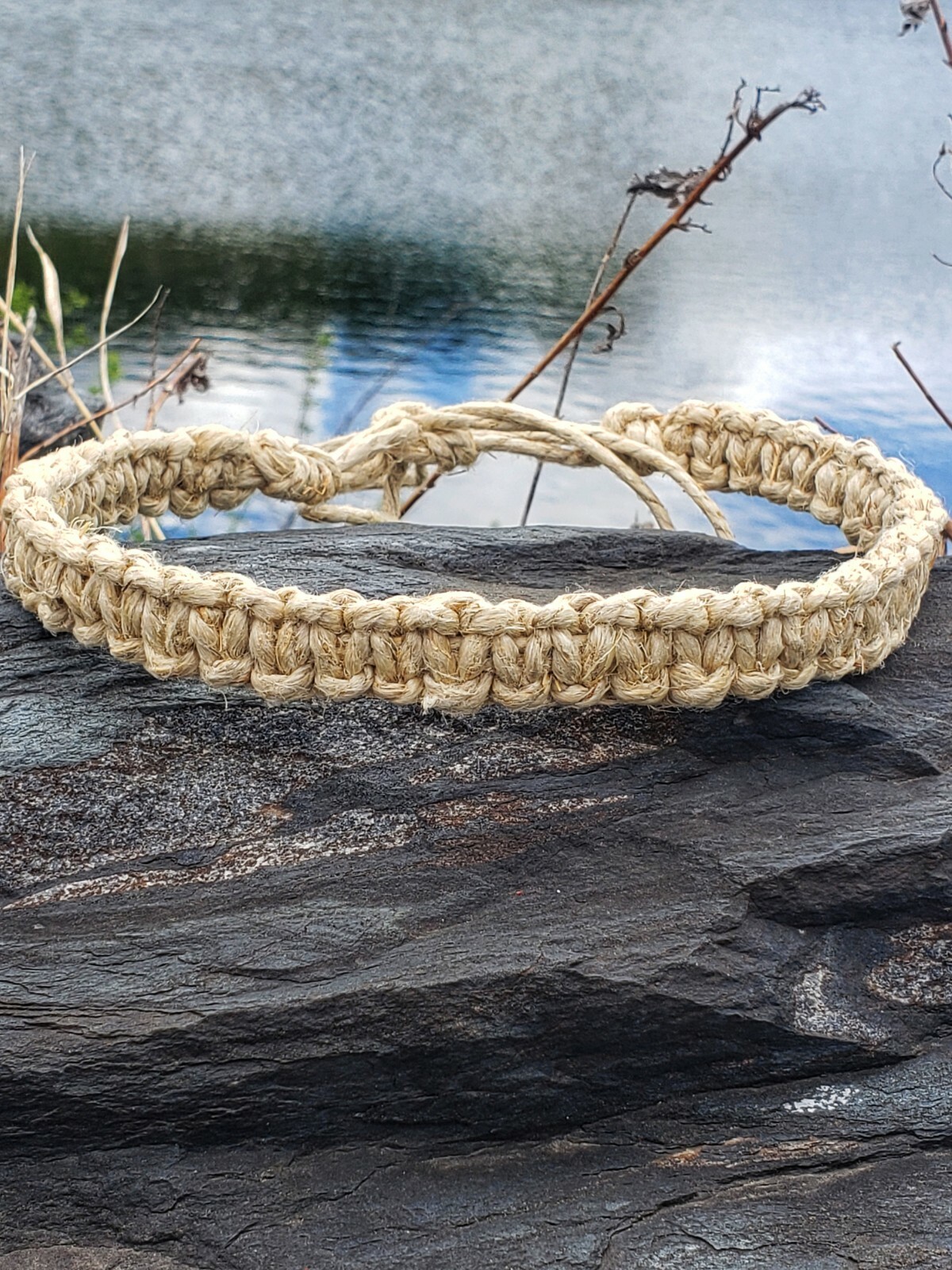Thick Hemp Necklace Choker custom natural – SURFER- SKATER – BEACH Wear 🌊🌿🌎❤