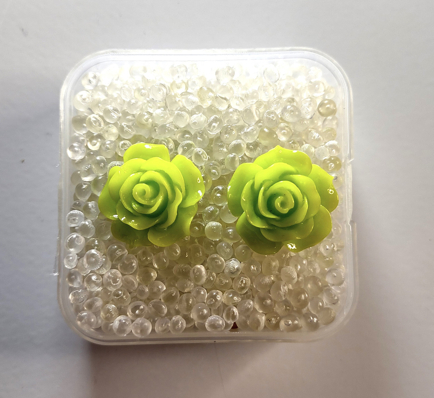 NEW Handmade Colorful Rose Flower Stud Post Earrings, About 3/4″, Free Shipping!