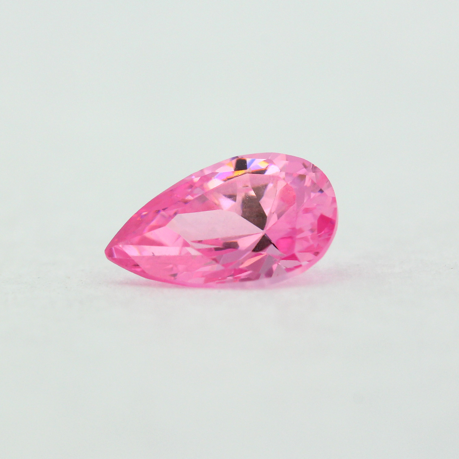Loose Pear Shape Pink Sapphire CZ Stone Single Cubic Zirconia October Birthstone