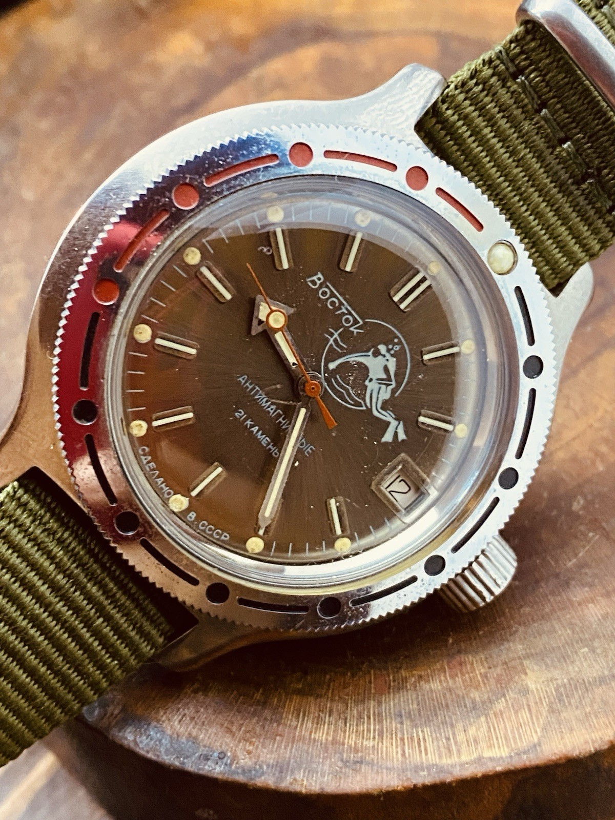 Rare Watch Vostok Titanium 2416Б Amphibian 21 Jewels Soviet USSR Vintage #7921