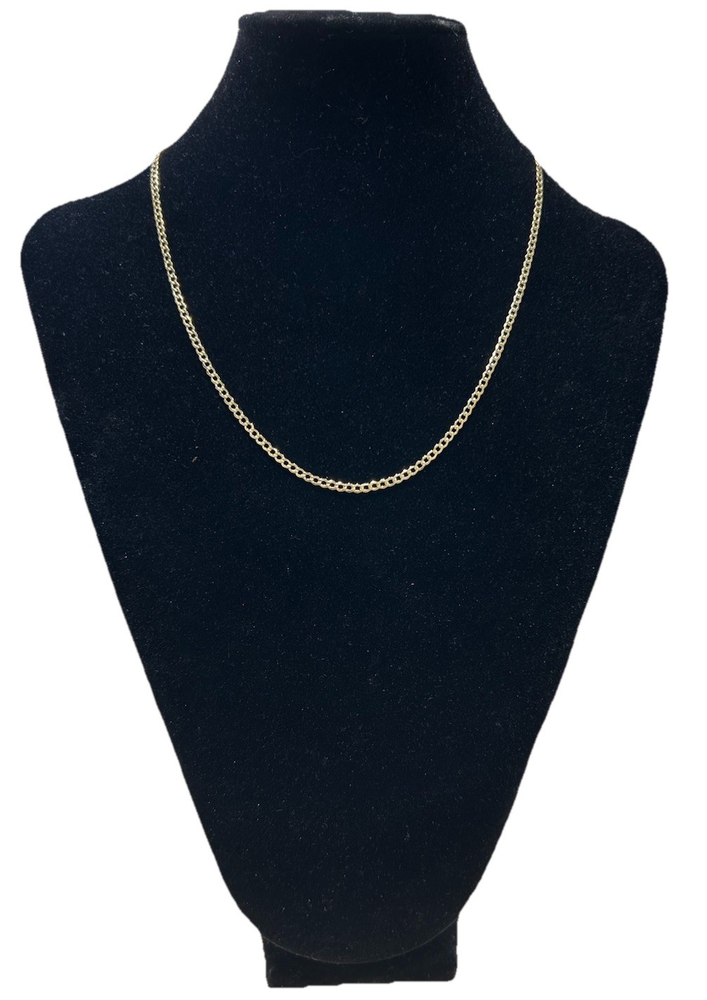 18″ YELLOW GOLD 14KT 2.5MM CURB LINK NECKLACE 2.24 GRAMS