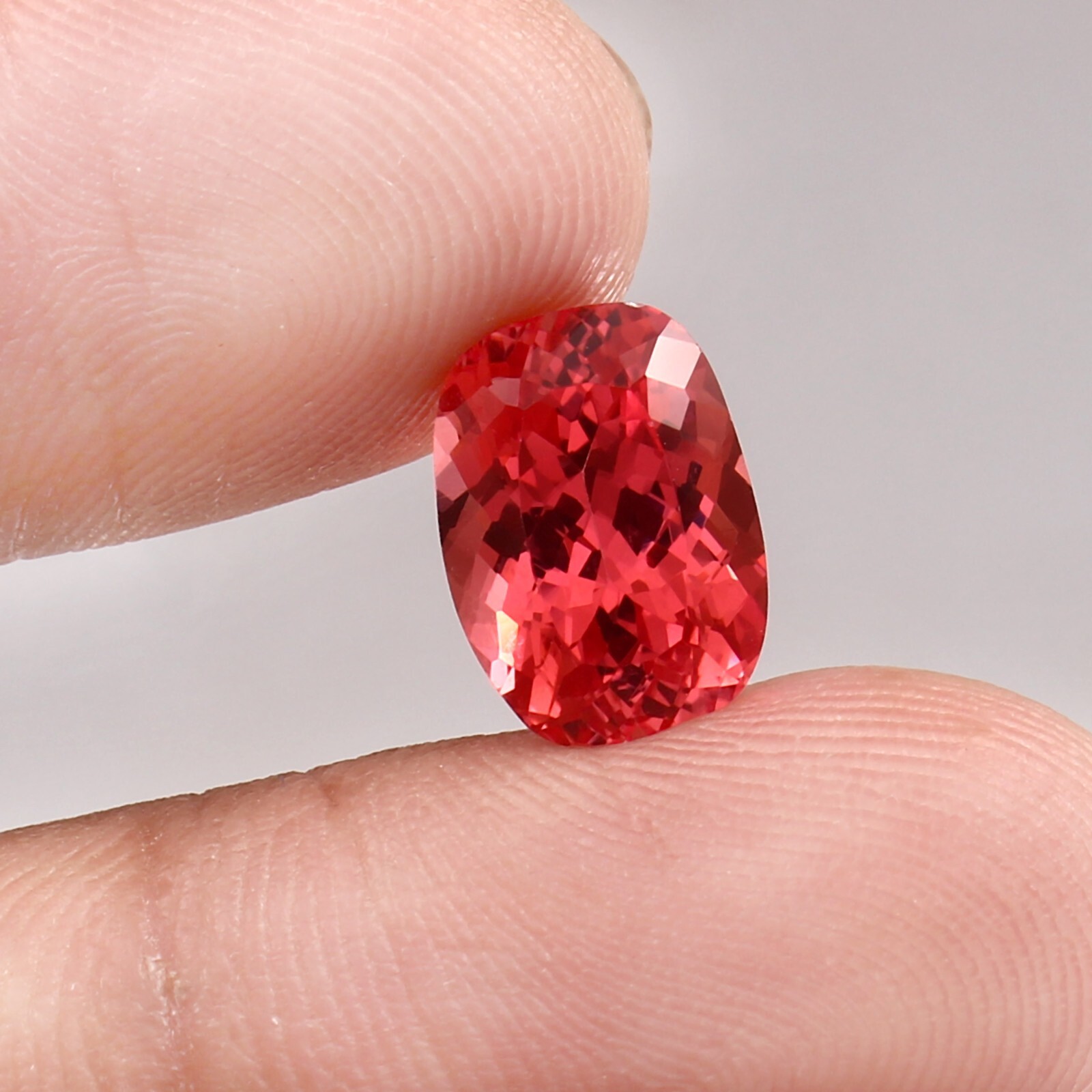 Natural Flawless Ceylon Padparadscha Sapphire Cushion Cut Loose Gemstone 11×8 mm
