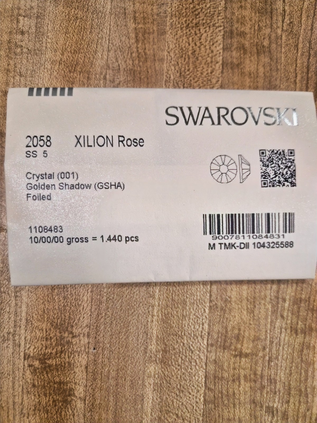 Swarovski Flatback(No Hotfix) Rhinestone “Crystal Golden Shadow” – Select Size
