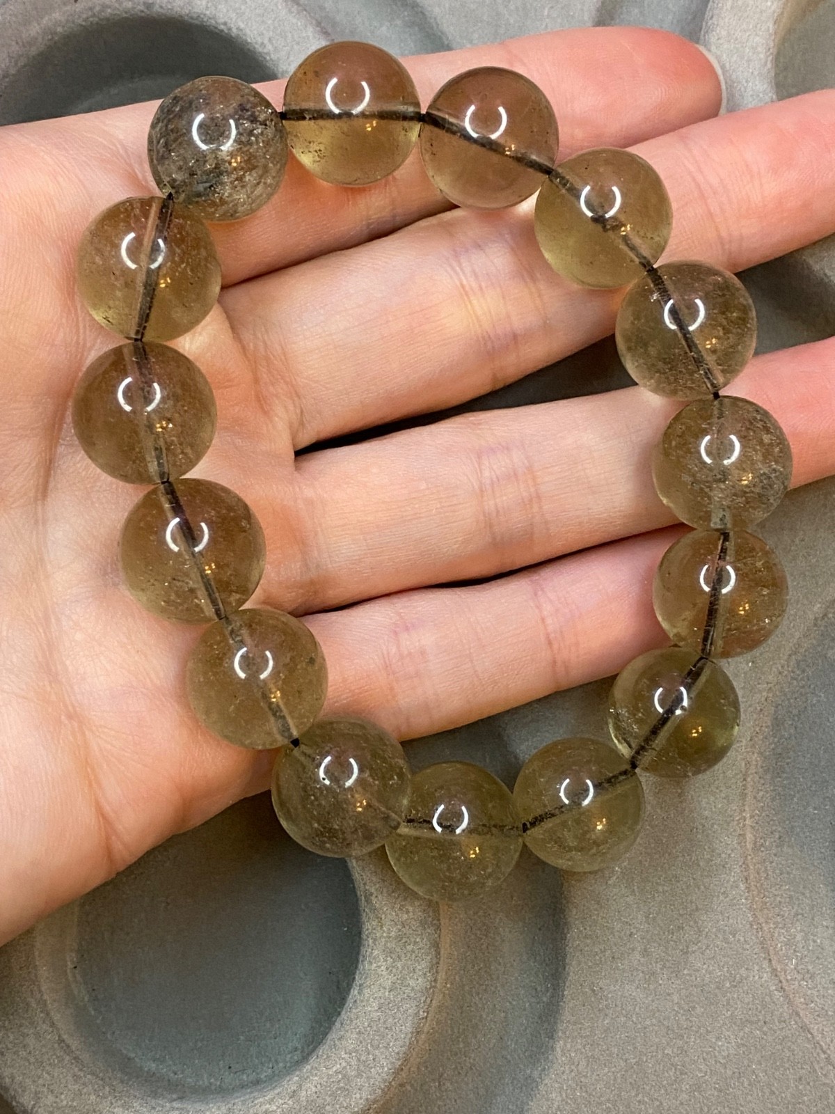 ☀️ Genuine Libyan Desert Glass Bracelet ☀️ 14.2mm Beads | 7 inch