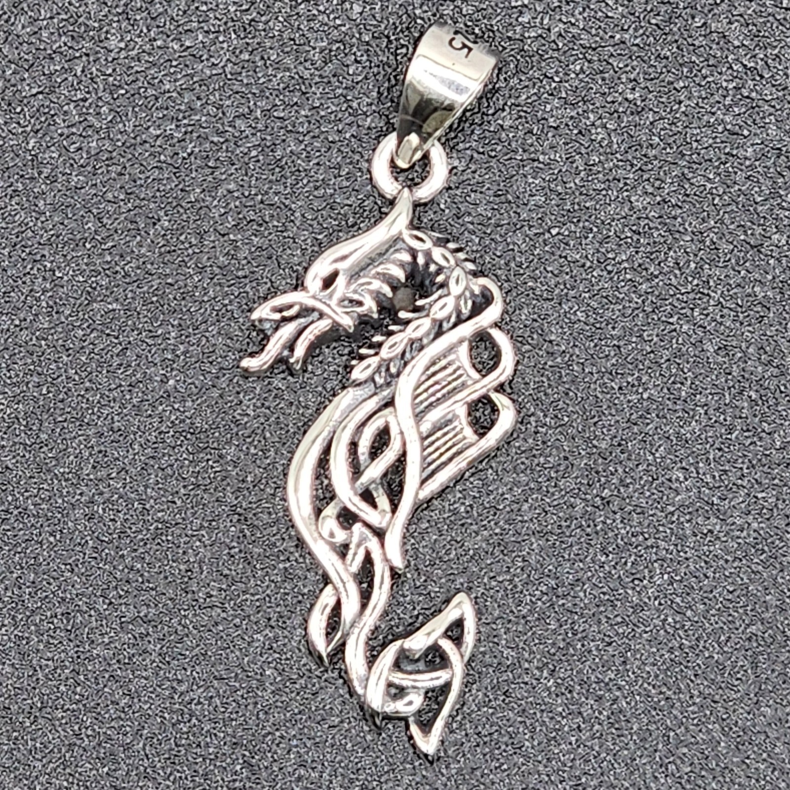925 NEW Sterling Silver Pendant- Dragon 27mm Length 11mm Width FREE Shipping…