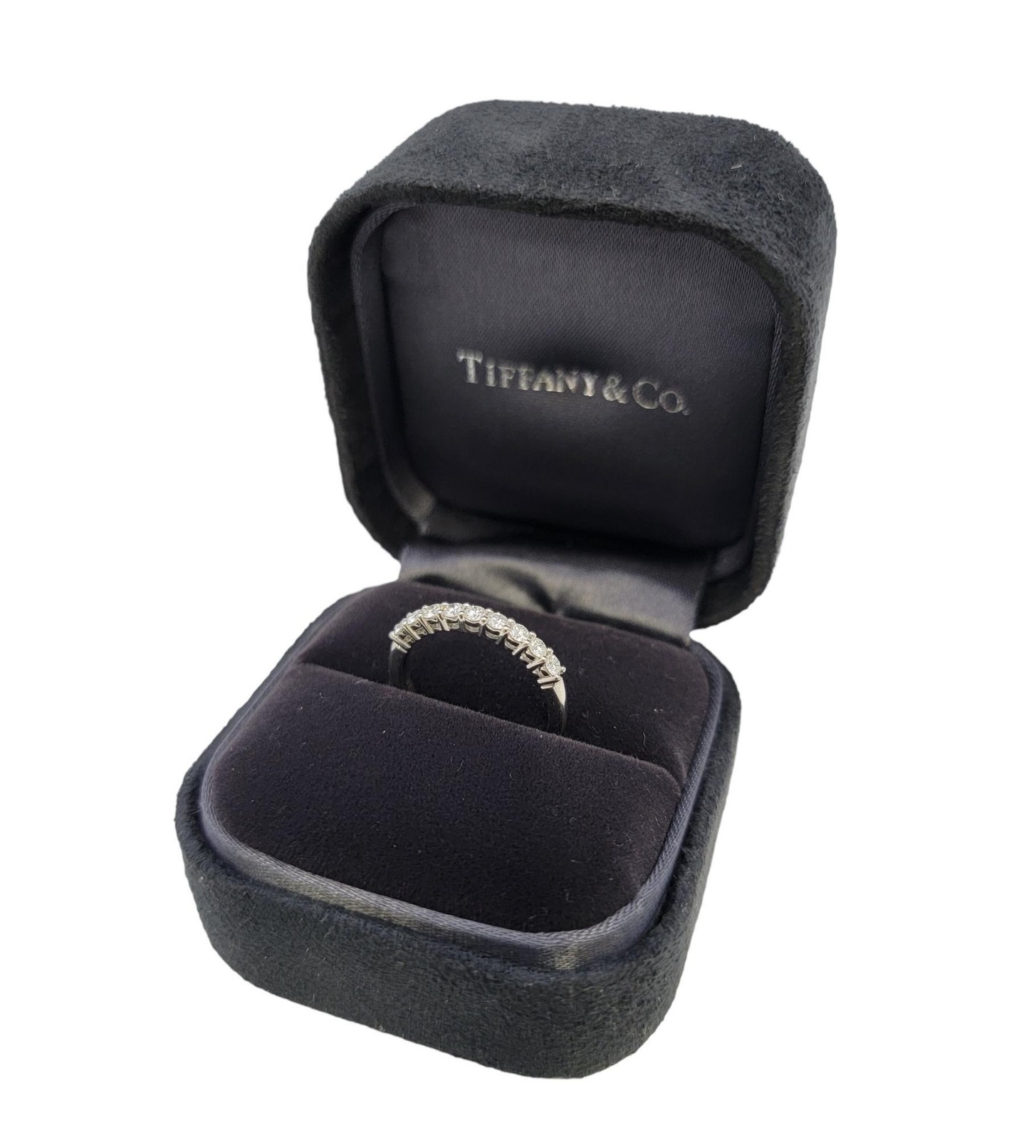 Tiffany & Co. Tiffany Forever Semi Eternity Round Diamond Band Ring in Platinum