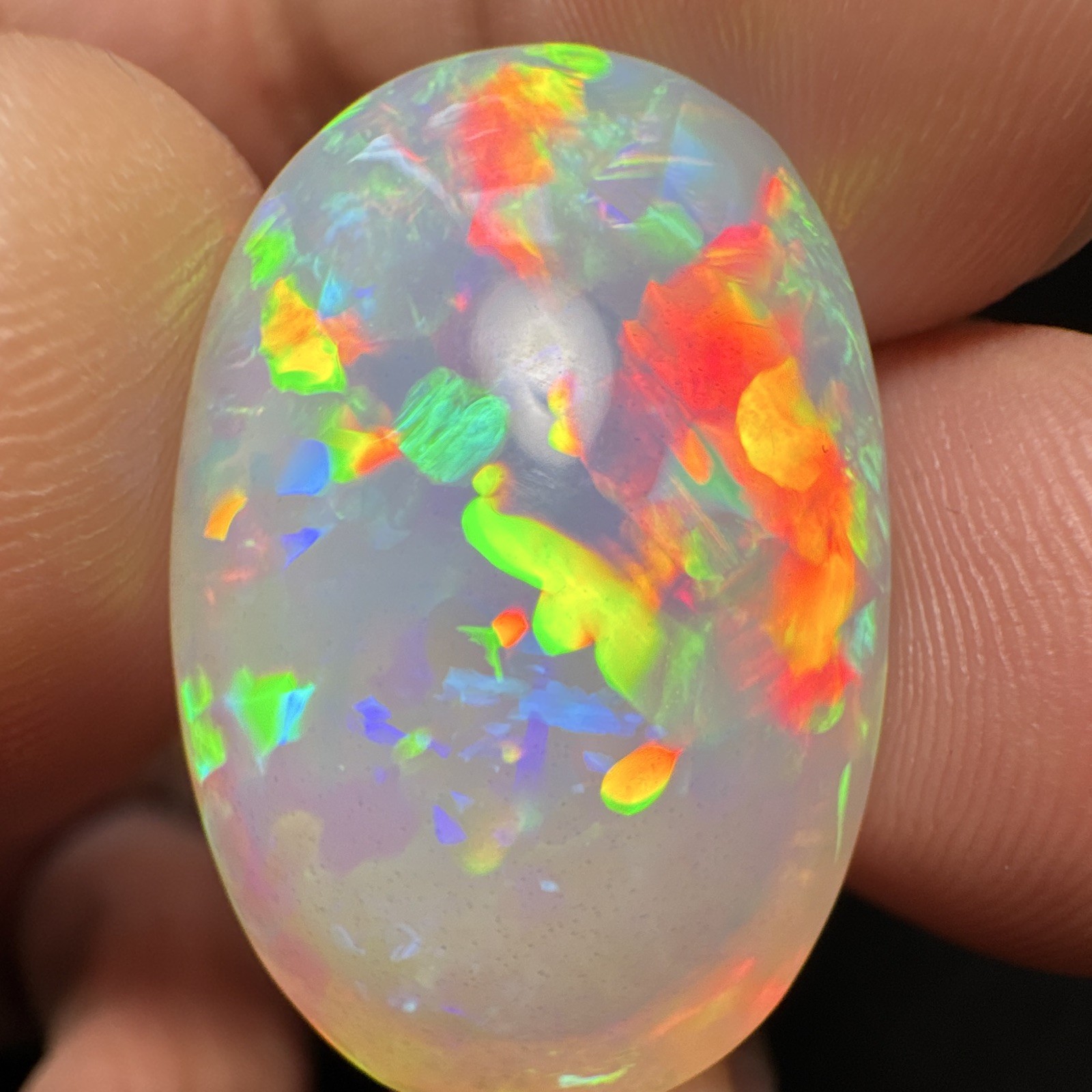 Oval Polished Opal Cabochon Loose Gemstone Multicolor Opalescence 1pc