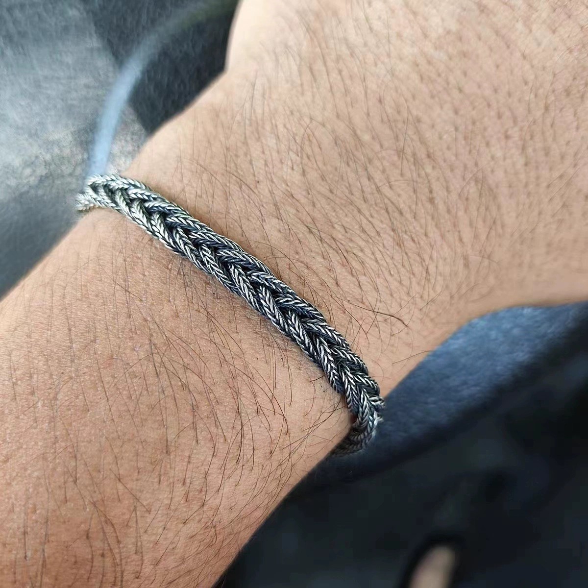 6mm Retro Wheat Braided Bracelet Solid 925 Sterling Silver Chain Jewelry