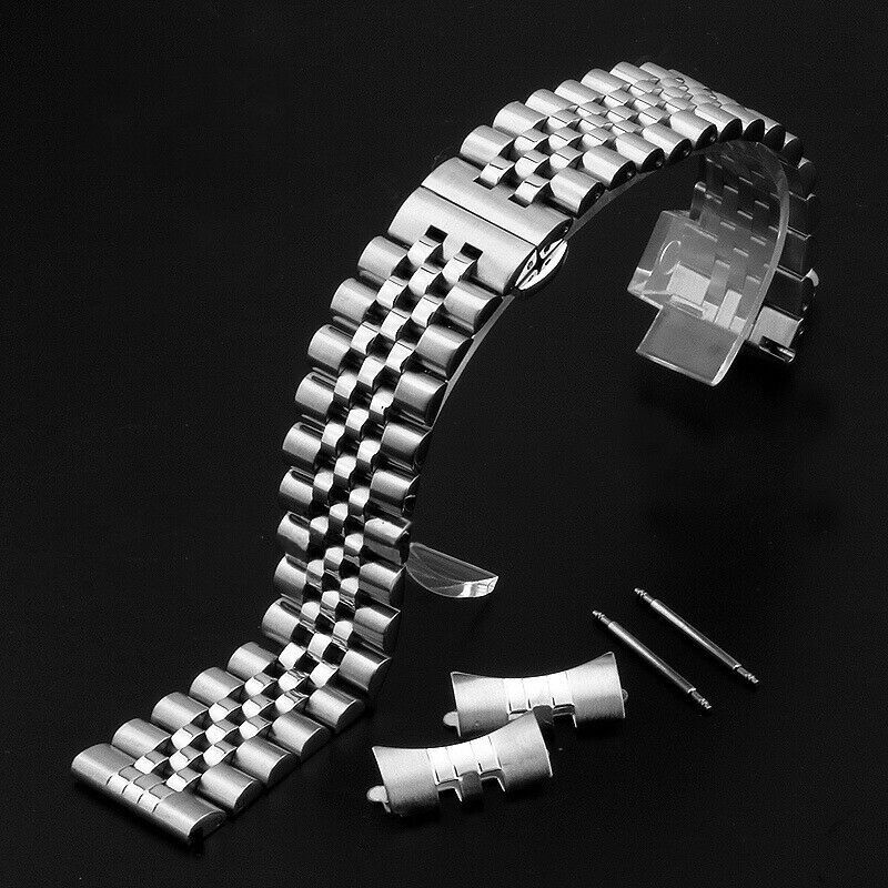 Curved+Straight End Stainless Steel Watch Band For Jubilee Bracelet