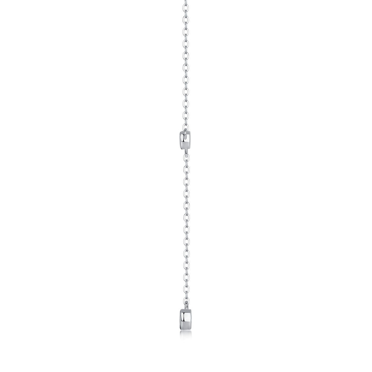 925 Sterling Silver Tassel Lariat Necklace Moissanite Platinum GRA Cert