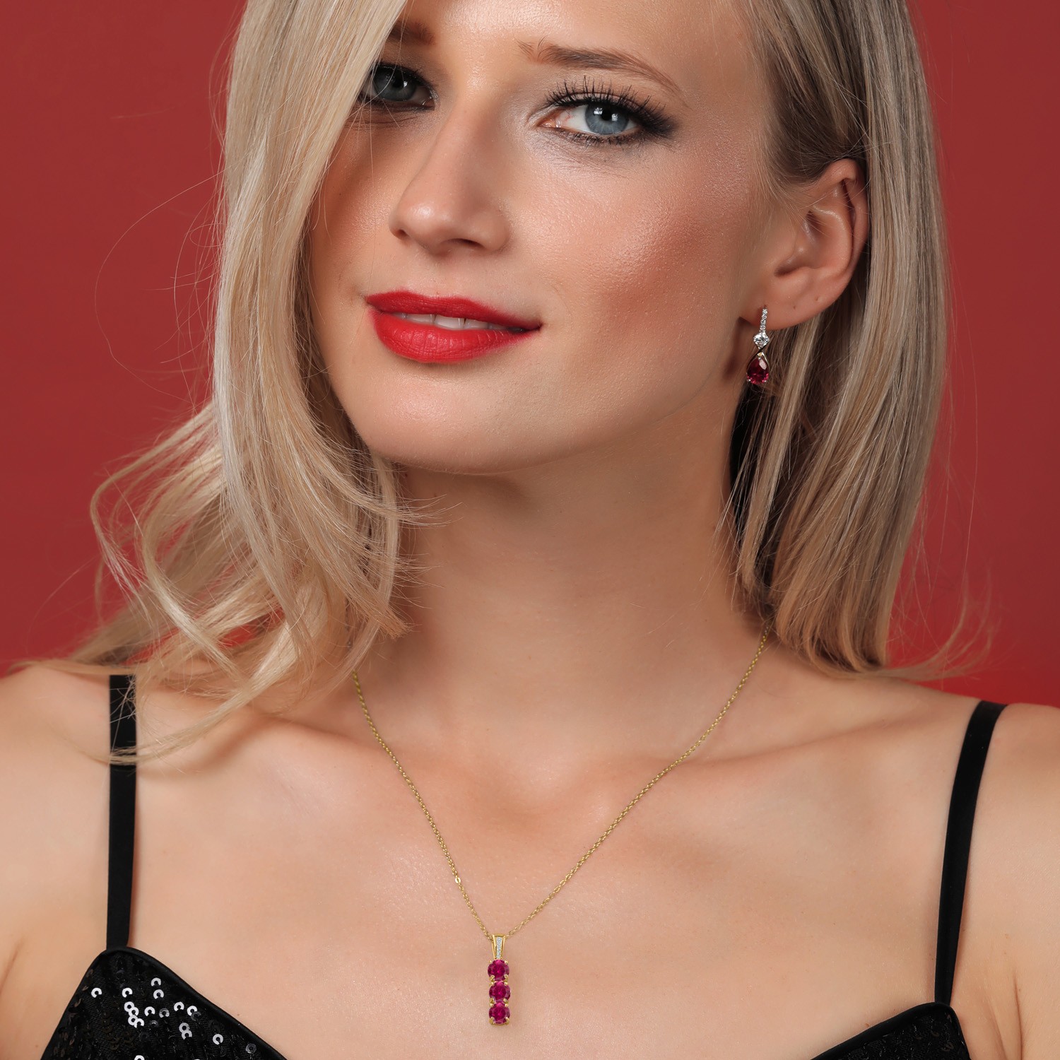 18K Yellow Gold Plated Silver Diamond and 3 Gemstone Birthstone Mother