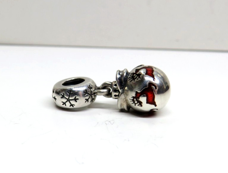 Pandora Prancing Reindeer Pendant Charm #791768EN07 Christmas Balls Ornament