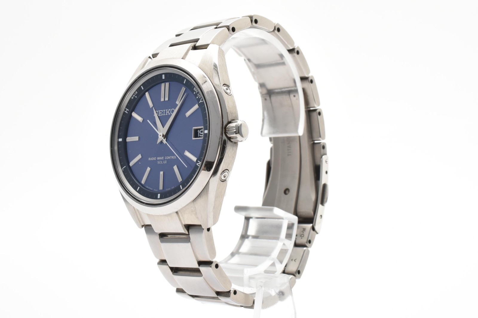 [NEAR MINT] SEIKO BRIGHTZ SAGZ081 7B24-0BH0 Radio Solar Titanium Blue Dial Men’s