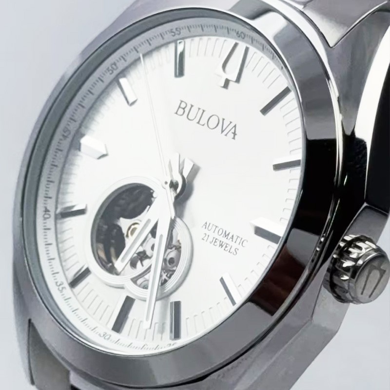 Bulova Surveyor Silver Tone Dial Automatic Men’s Watch 42 mm 96A274