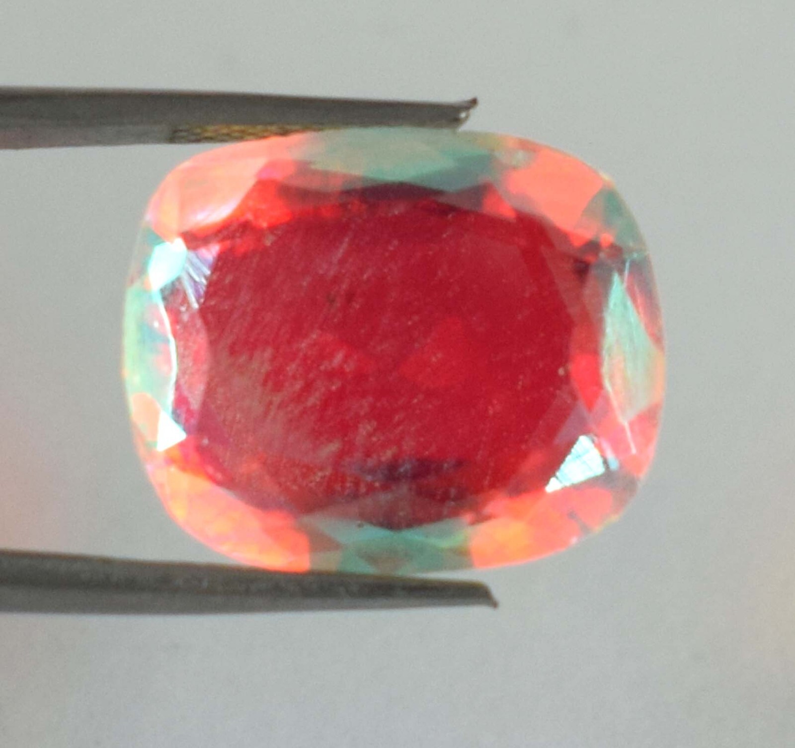 Natural 10.40 Ct Rainbow Mystic Topaz Cushion Loose Gemstone Certified B74497