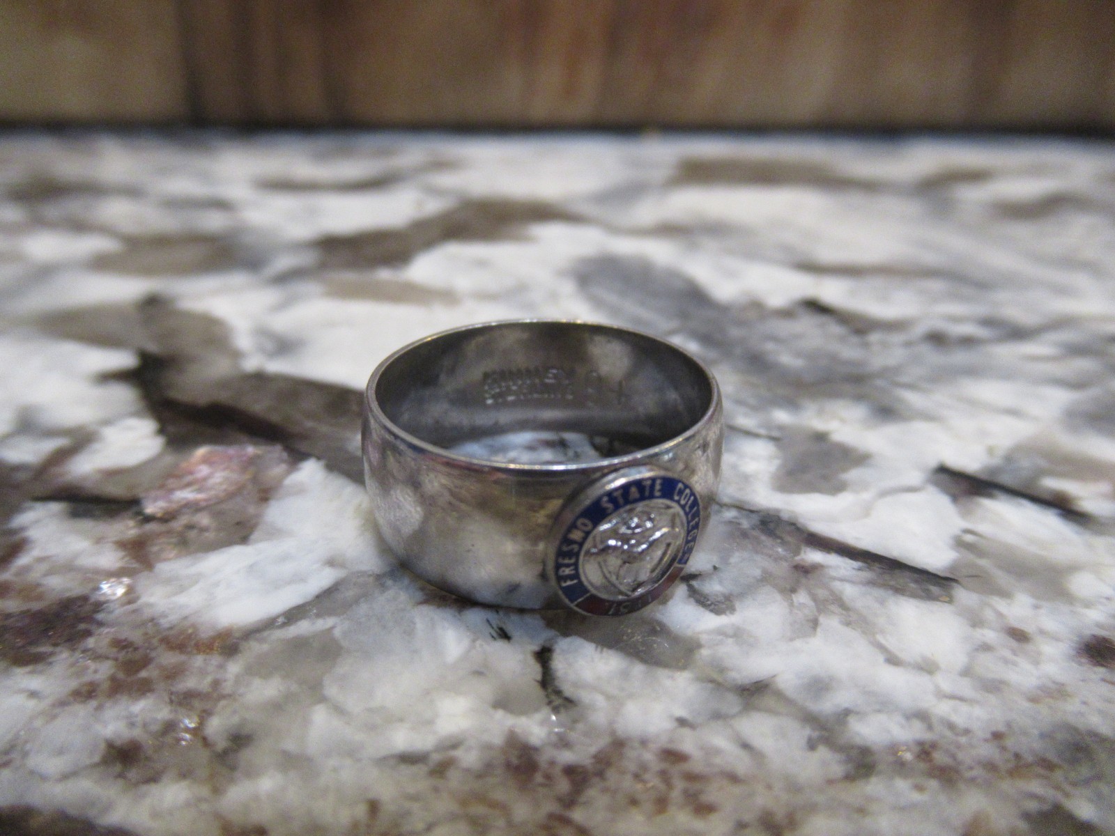 FRESNO STATE COLLEGE Kinney Sterling Class Ring- Size 9 Vintage 5.7g