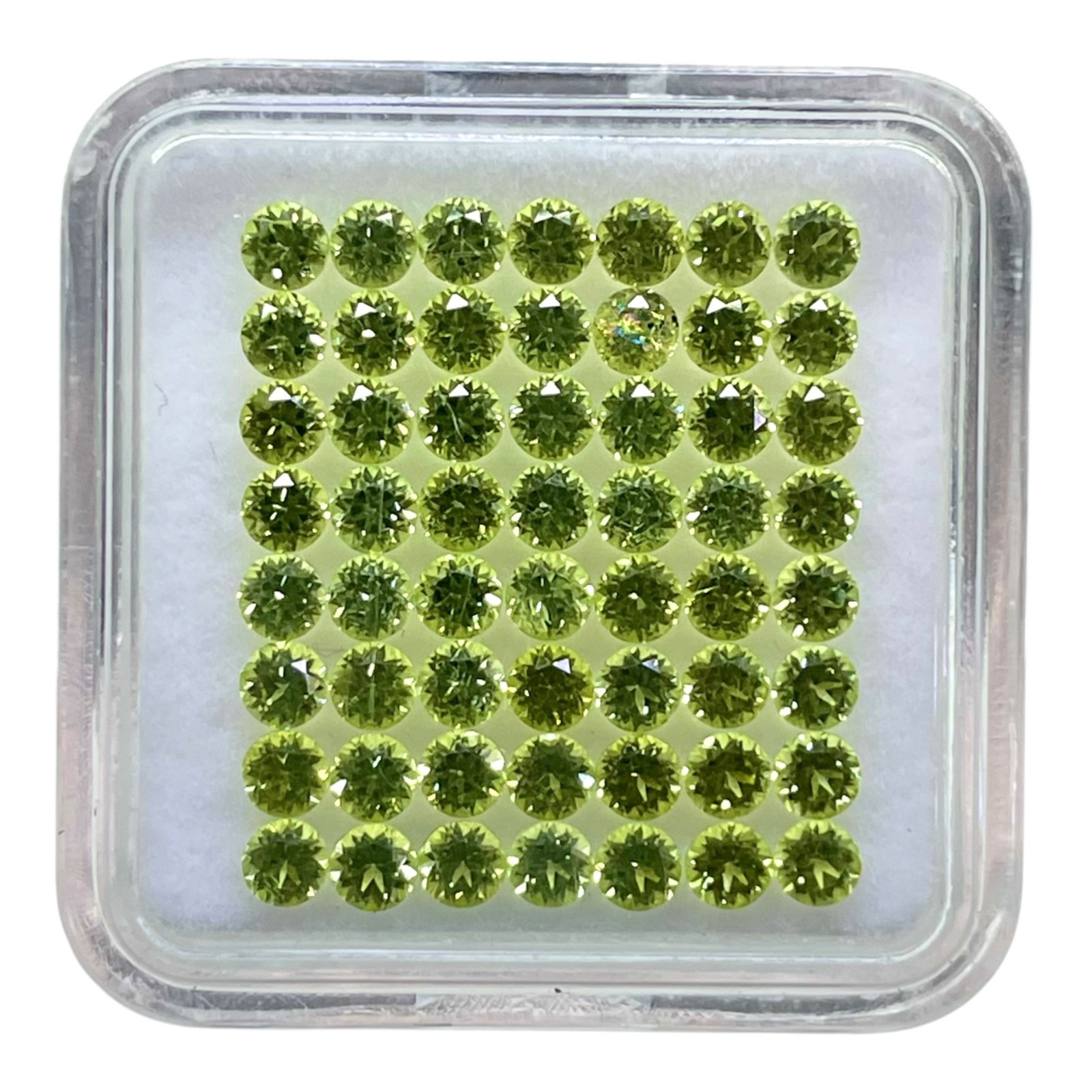 VVS 50 Pcs Natural Peridot 2.75mm Round Diamond Cut Loose Untreated Gemstones