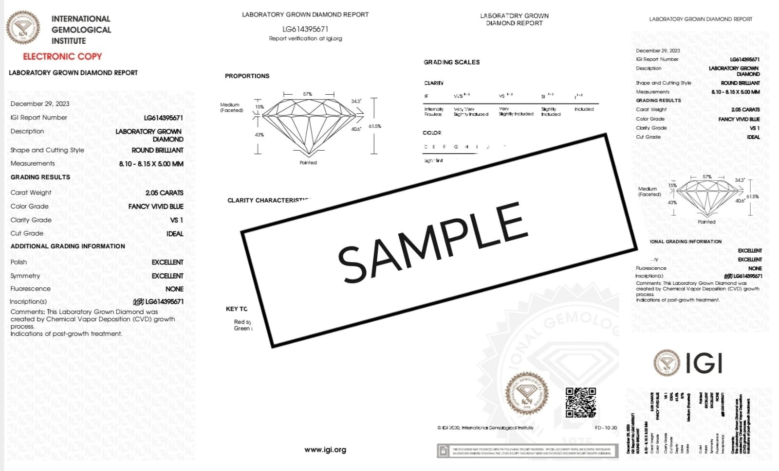 2 Ct Princess Cut IGI Certified Lab Grown CVD Diamond E Color SI1 Clarity Stone