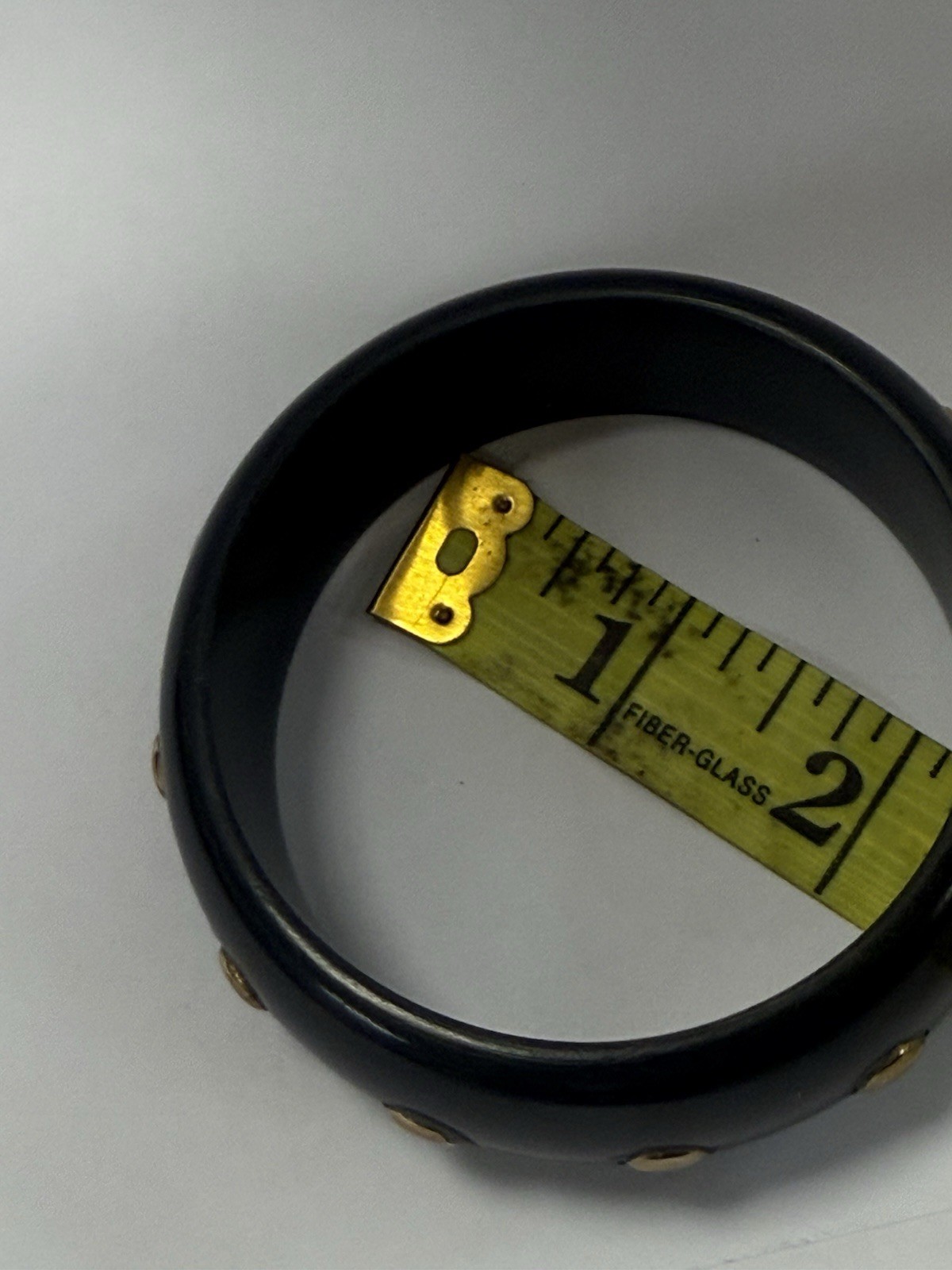 Beautiful Set Of 2 Retro Bangle/ Bracelet Black With Gold And Sliver Studs
