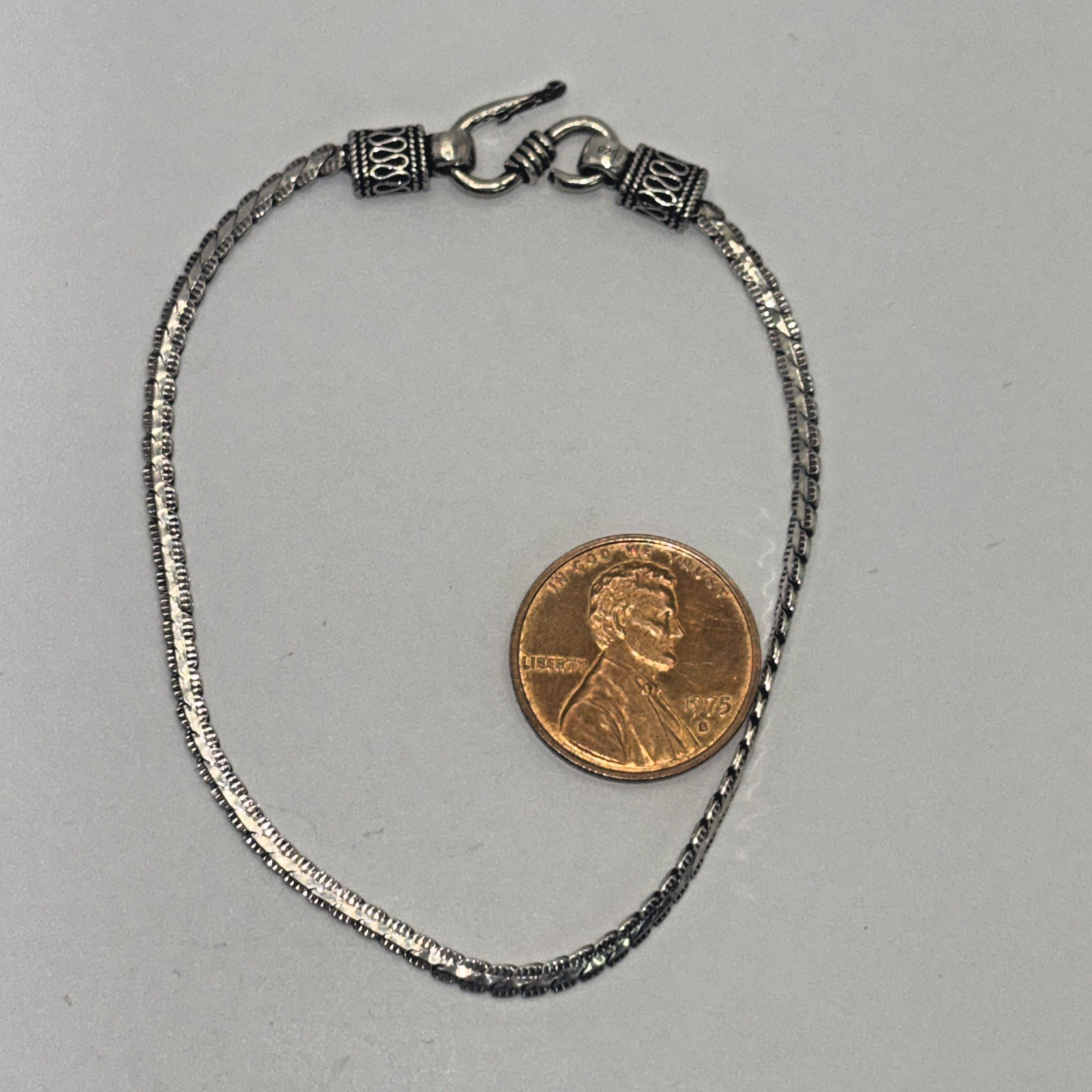 Solid .925 Sterling Silver 7.25 in. Custom Link Bracelet