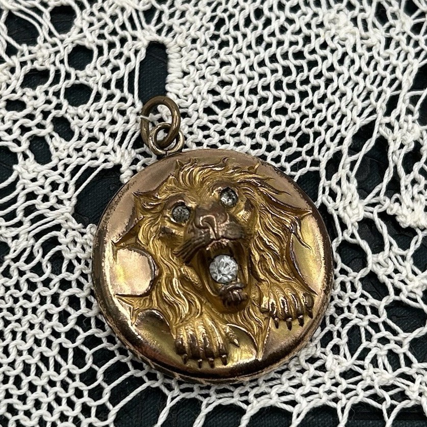 Victorian Gold Filled Lions Head Repousse Locket