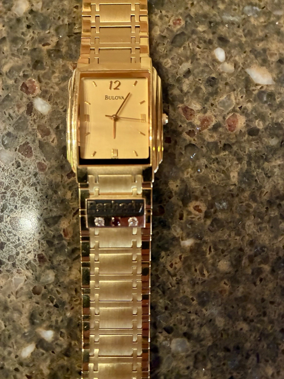 Bulova Vintage Men’s Watch with Two Diamonds and a Ruby-Water-Resistant