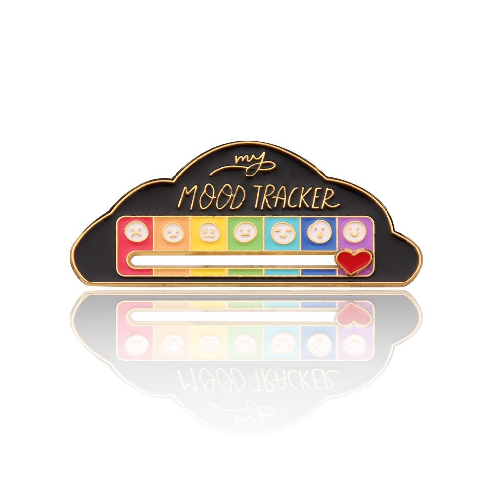 My Mood Tracker on a Cloud Enamel Pin | Express Your Emotions with a Heart Sl…