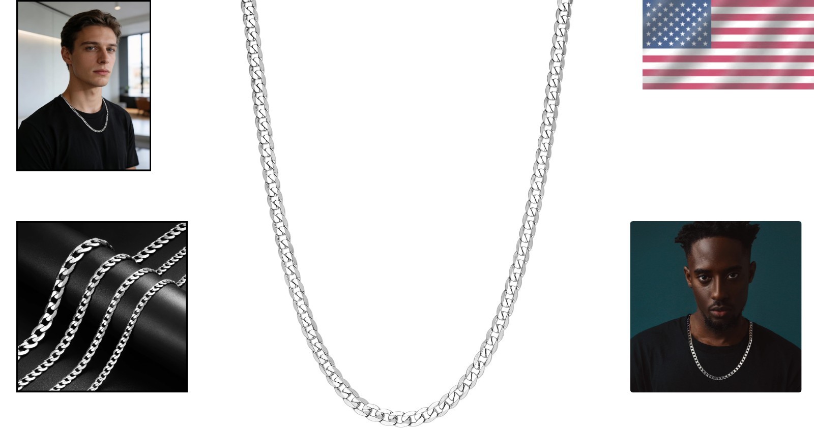18-40″MEN Stainless Steel 3/4/5/6/8mm Silver Miami Cuban Curb Chain Necklace*155