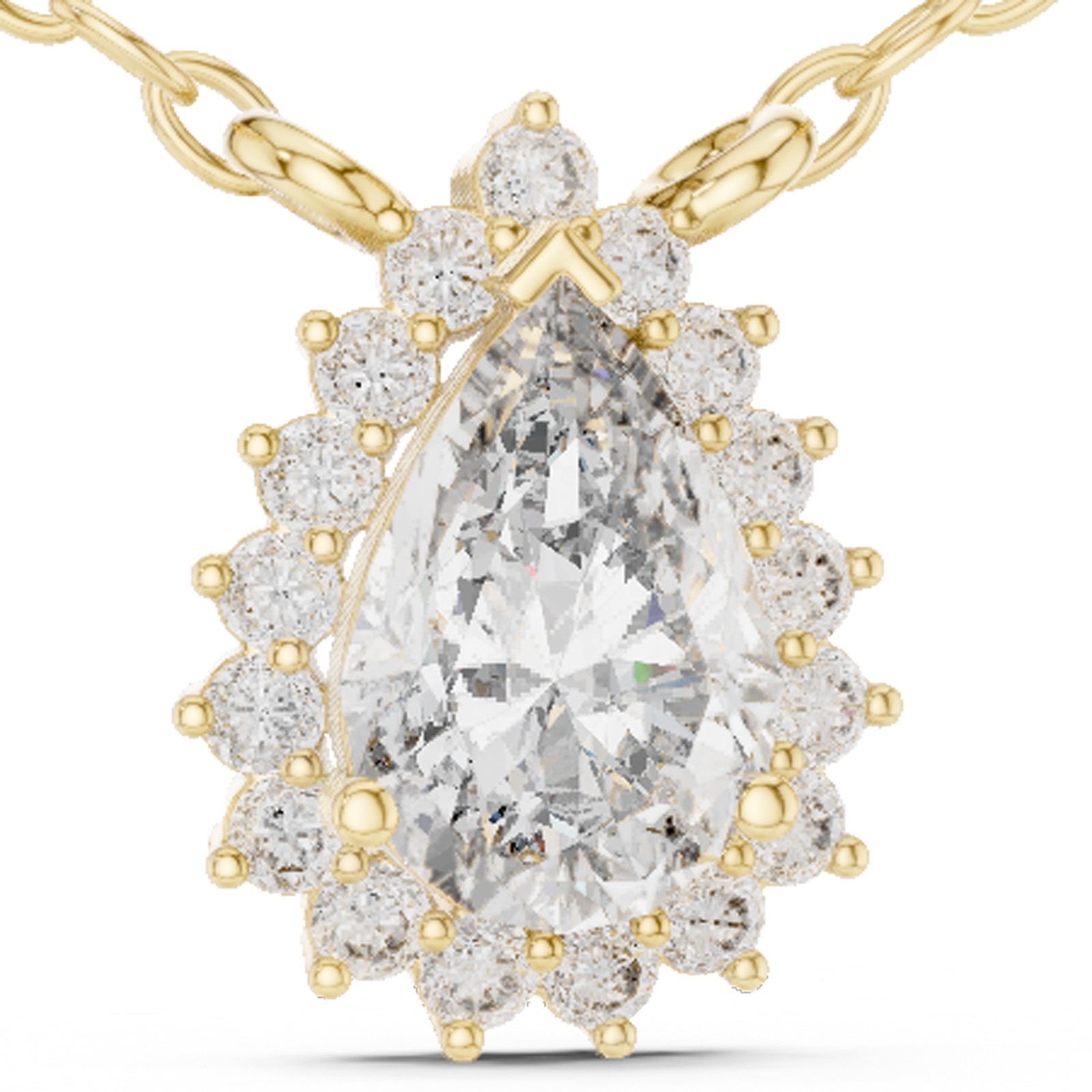 Certified Natural 18 Pc Diamond Wedding Anniversary Pendant 14K Gold Over