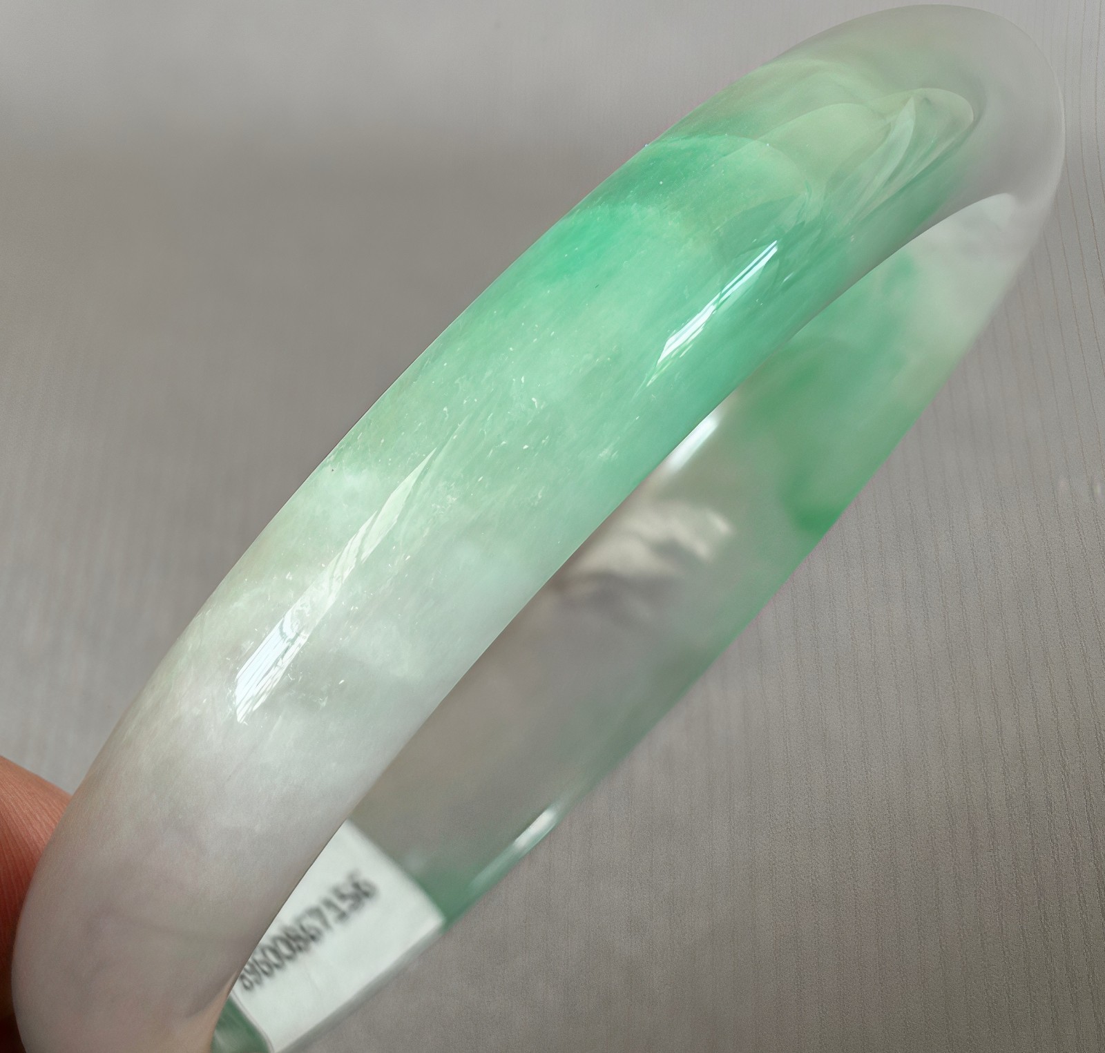 61mm Natural Green Jadeite Jade Bracelets Burma Emerald Jade Bracelet Bangle