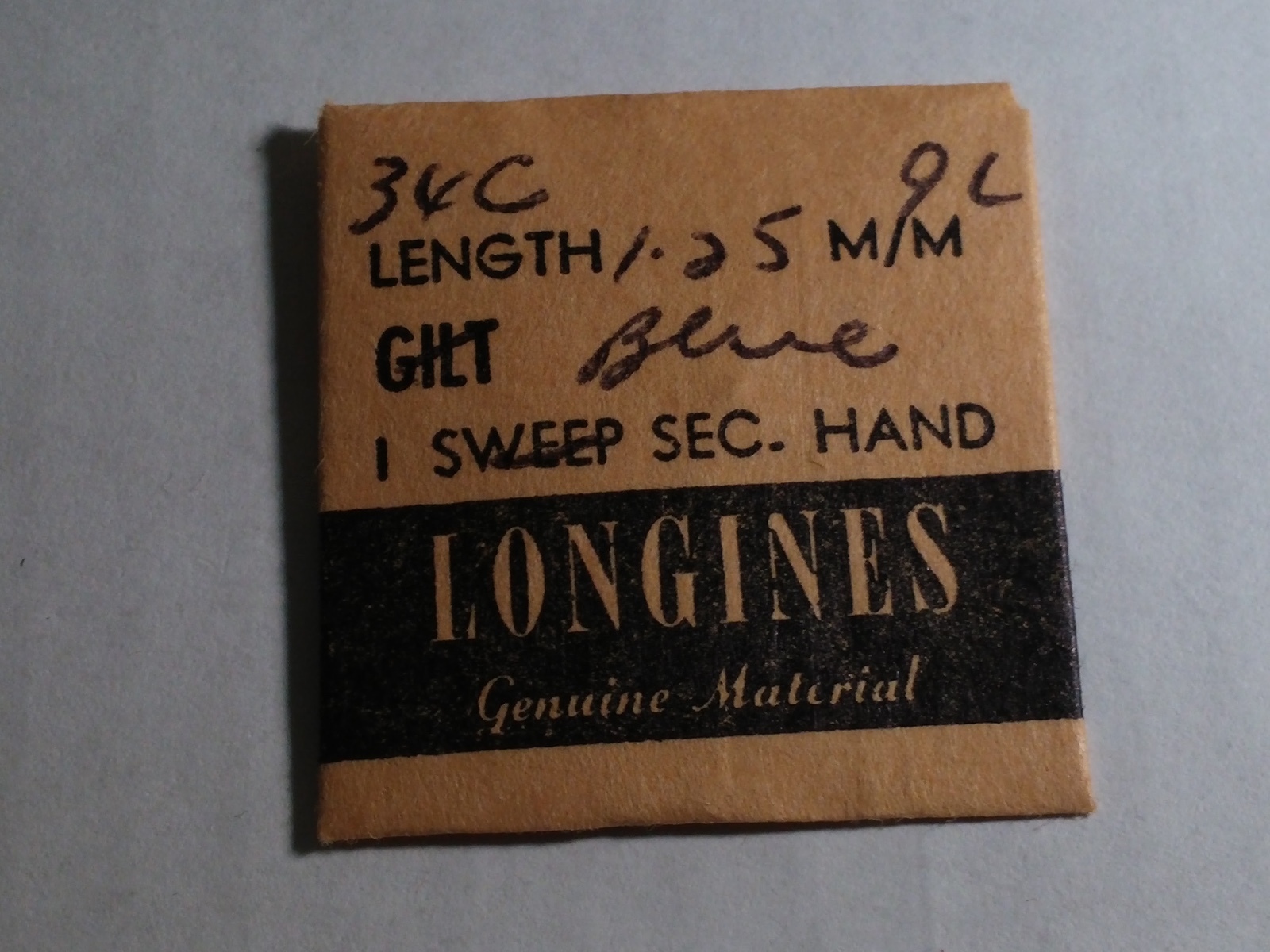 Longines Second Hand. BLUE 1.25mm, “10L-2371;23M;34C” for watch repair