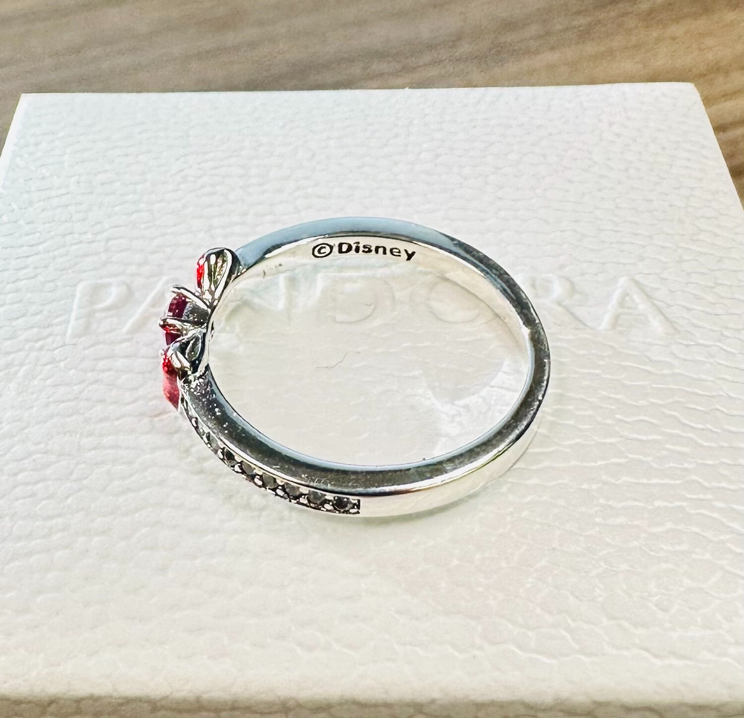 Pandora Snow White Bow Ring #193652C01 +GIFT BOX +POLISH CLOTH