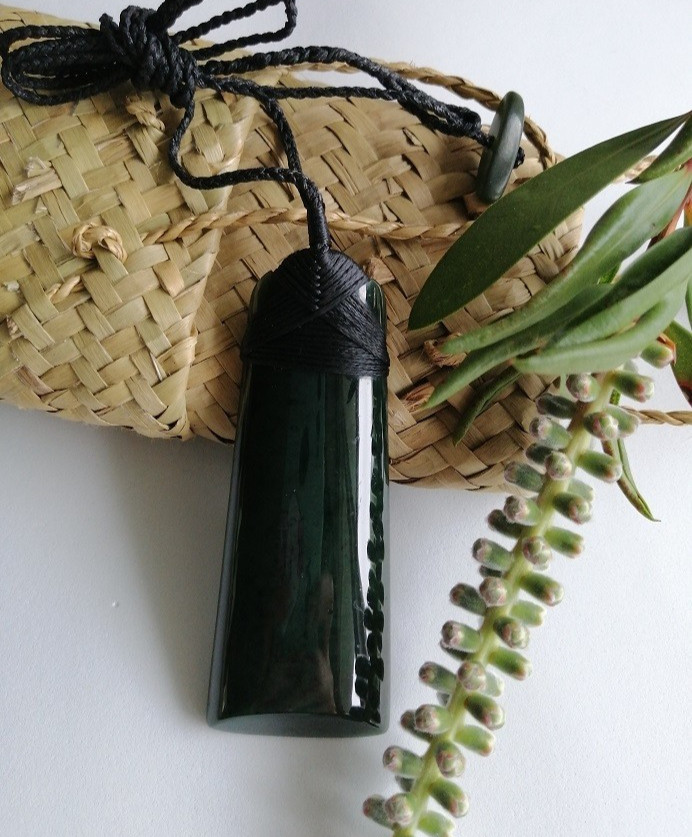 New Zealand Jade Greenstone Polished Toki Large Pendant 85mm x 32mm Unisex