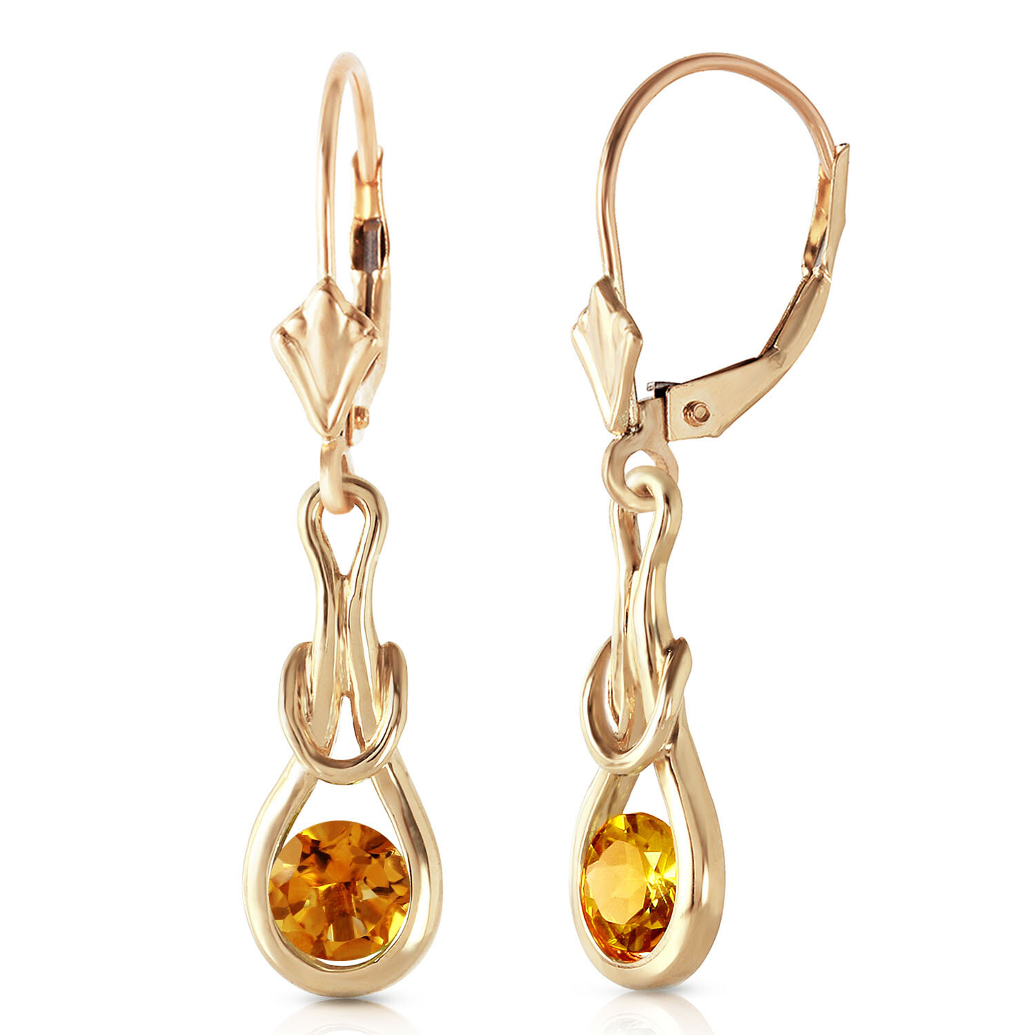 1.3 CTW 14K Solid Gold Elysian Citrine Earrings