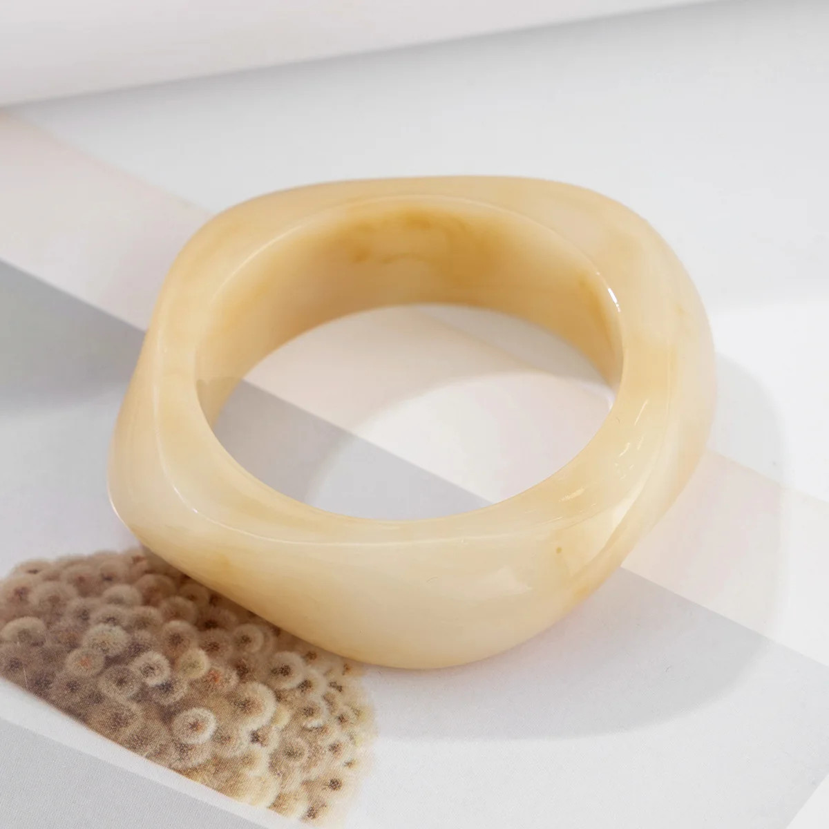 Acrylic Geometric Irregular Bangle Bracelet Mixed Tone Round Layered Jewelry