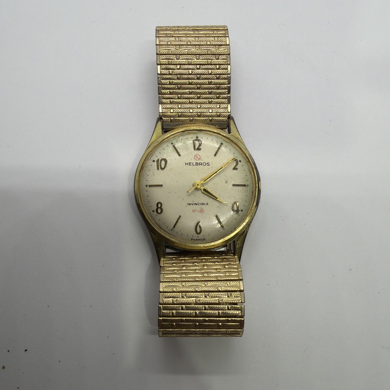 Vintage Helbros Invincible Men’s Parts Watch Speidel 10K RGP Stretch Band (45)
