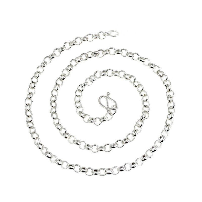 Pure Silver Chain For Women Men Sweater Link Real 999 Silver Necklace 16-24inchL