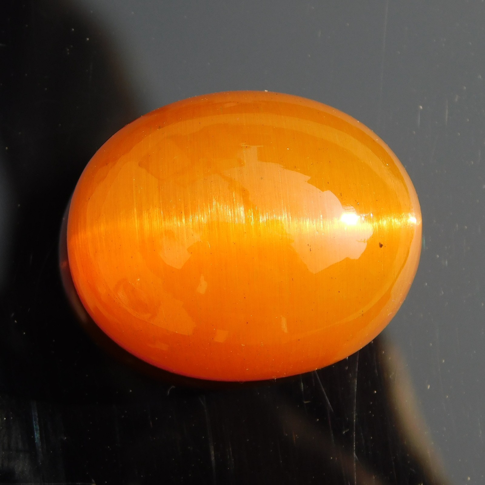 128.50 Cts Natural Orange Cats Eye Chrysoberyl Certified Sri Lankan Gemstone