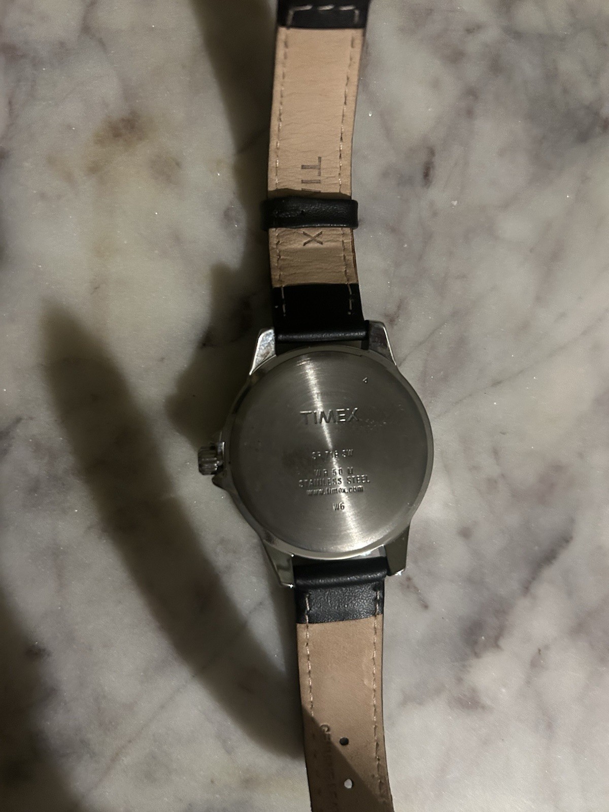 Timex Watch With Black Lather Band