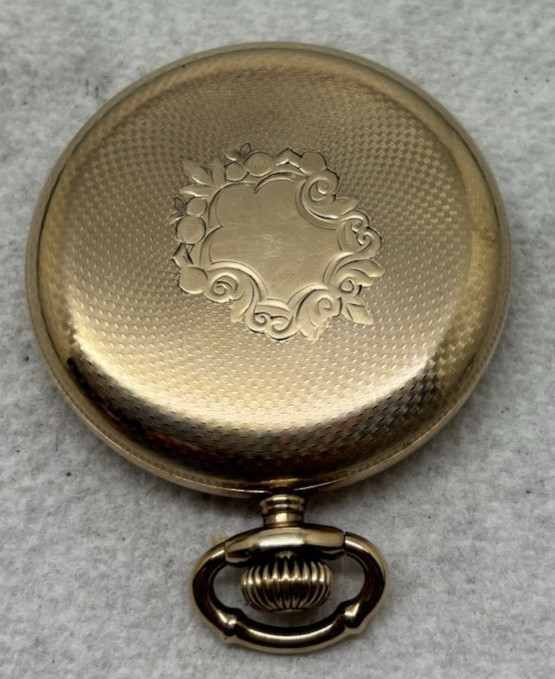HAMILTON POCKET WATCH, 16S, 17J, GRADE 975, VTG 1909, GF CASE, SERVICED