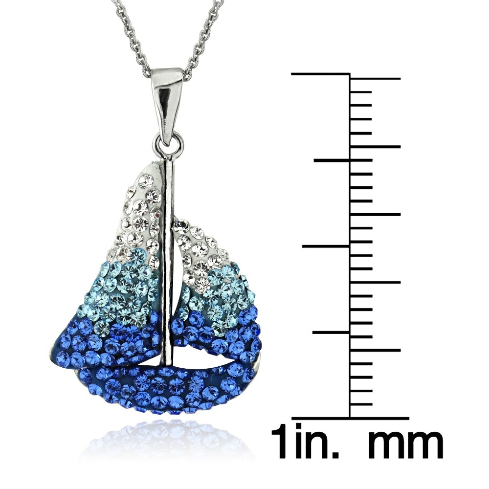 Crystal Sailboat Neckalce with European Crystals