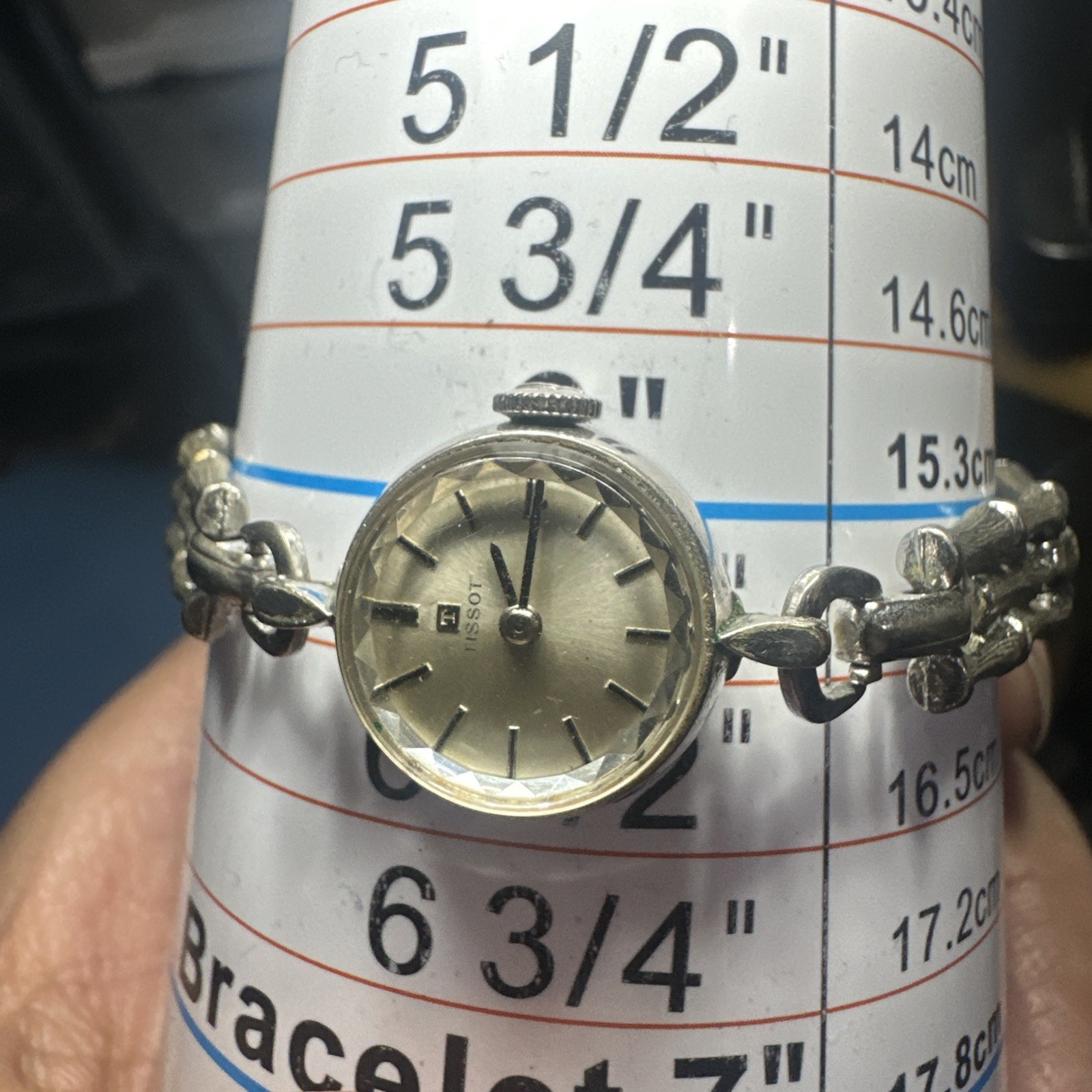 Working VTG Tissot Ladies 10K RGB Silver watch 16mm Manual Wind Fit 6in Rare Run