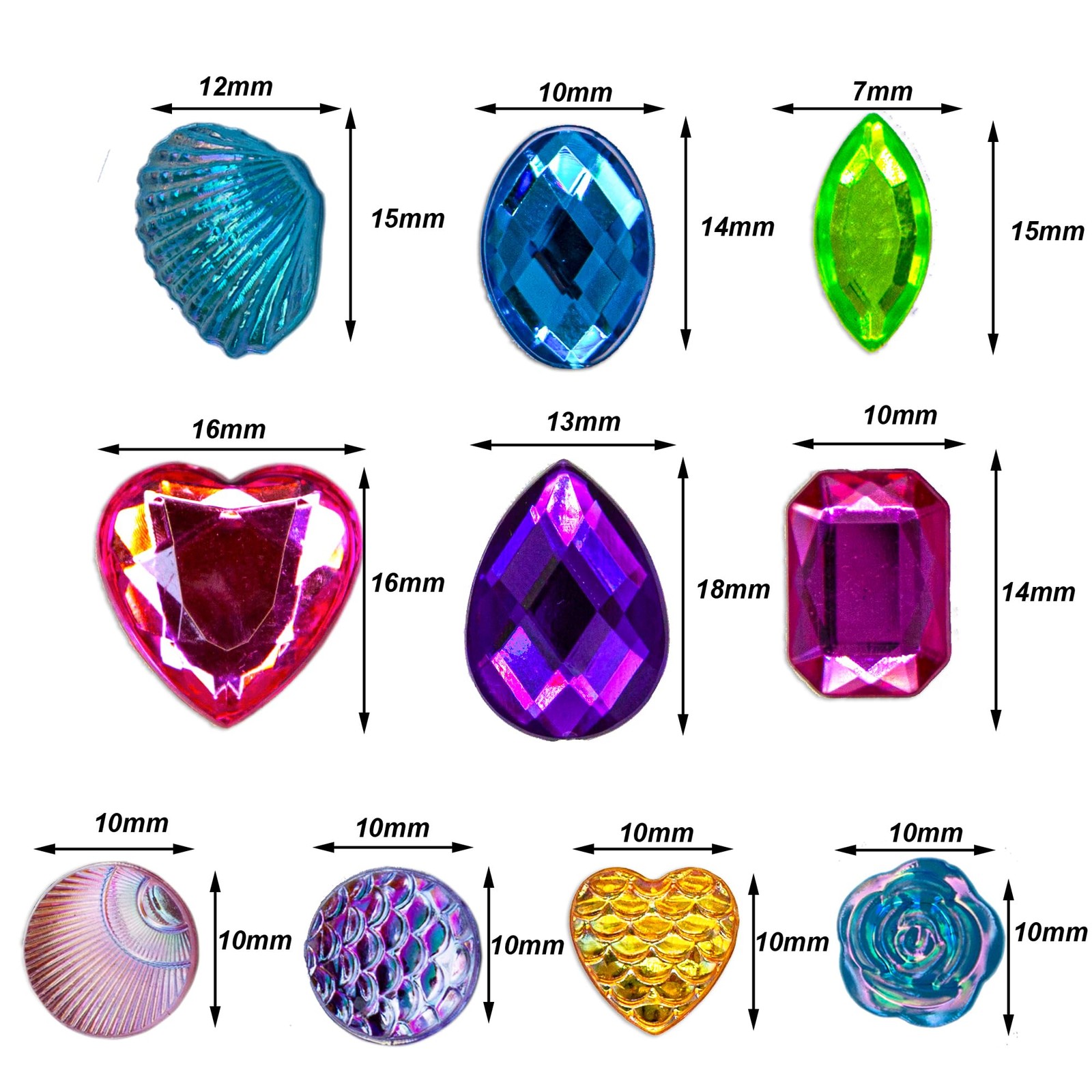 Bulk Self Adhesive Gems Jewels for Kids Crafts Rhinestones colorful10 Shapes …