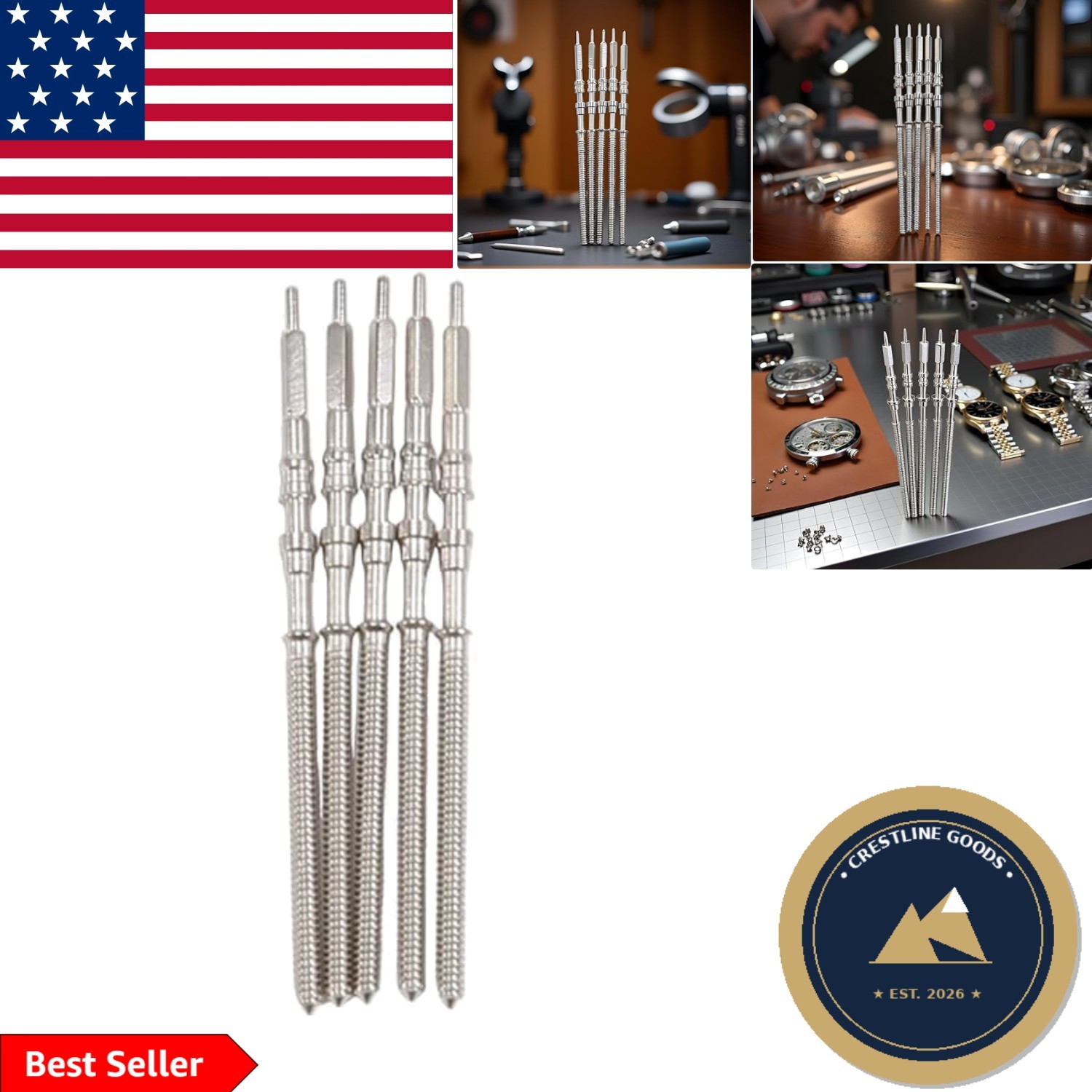 Professional Silver Movement Stem Crown Set for NH35/NH36/NH38/NH39 Watches