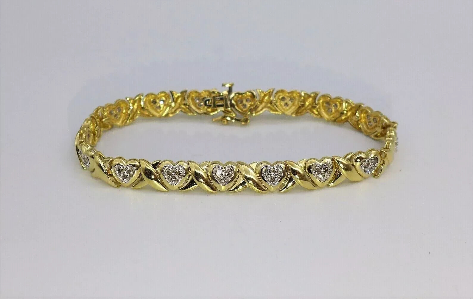 Round Cut Diamond 5Ct Lab Created Women’s Tennis Bracelet 14K Yellow Gold Plated