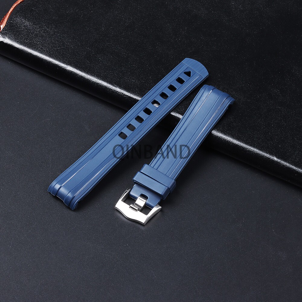 Curved End 20mm Rubber Strap for Omega Seamaster 300 Replacement watch strap