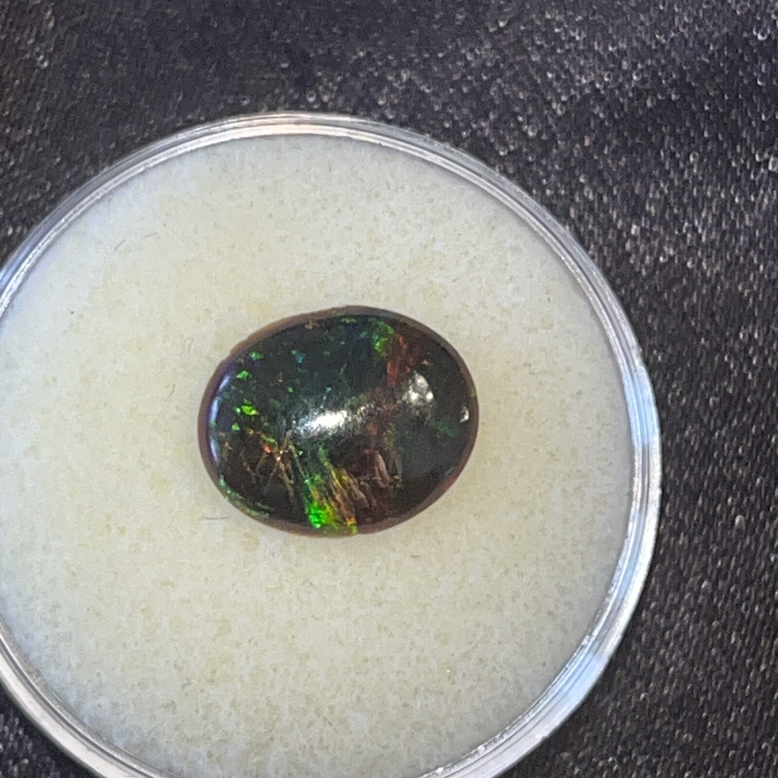 1 Ct. Black Opal Cabochon Stabilized 9.2mm X 11.3mm X 2mm