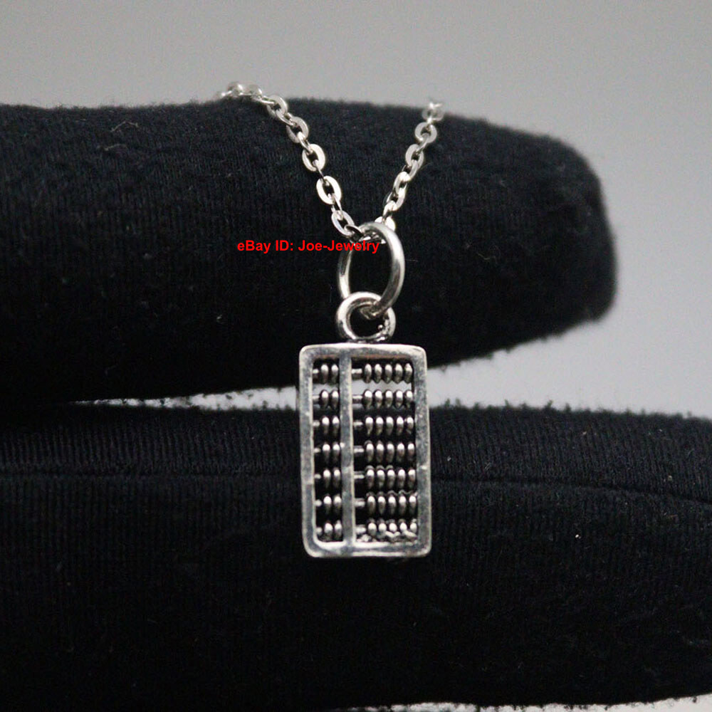 Real 925 Sterling Silver Small Pendant 0.82inch H Abacus-Shaped Lovely Pendant