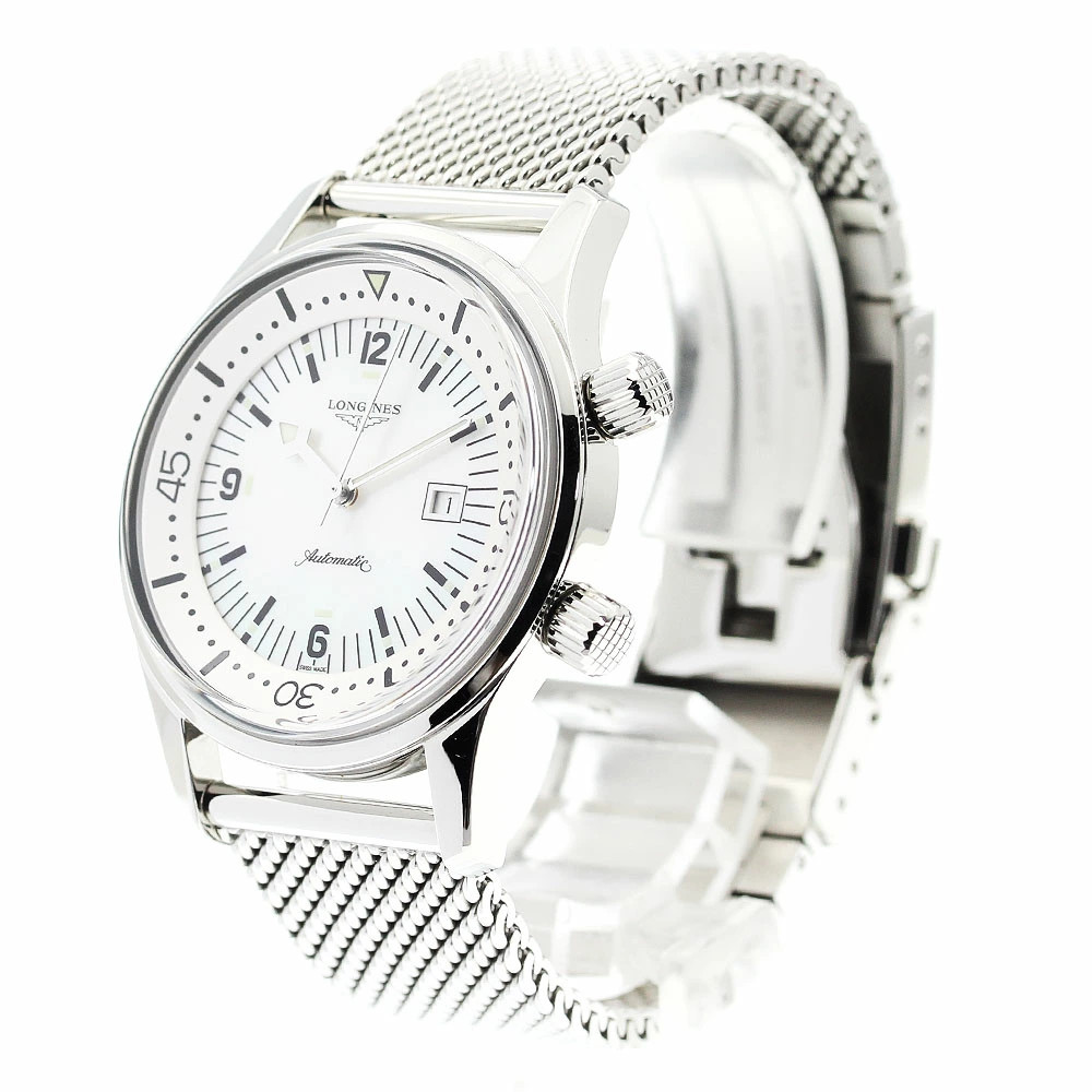 Longines Legend Diver Automatic 36mm White Stainless Steel Watch